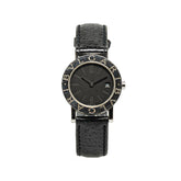 ブルガリ ブルガリブルガリ 腕時計 BB26SL クオーツ ブラック文字盤 ステンレススチール レザー レディース BVLGARI 【中古】